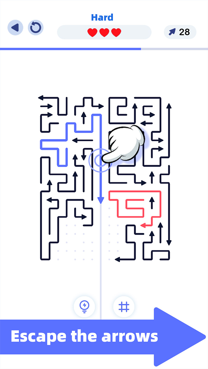 Arrow Puzzle's maze patterns